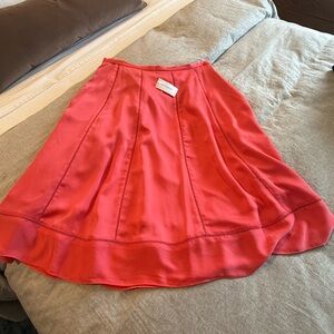 Banana Republic Coral Asymmetrical A-Line Midi Skirt Size 10